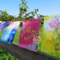Guirlandes de drapeaux mantras tibétain symbole OM