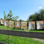 Tara blanche divinité tibétaine guirlande de 7 drapeaux