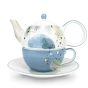 Théière égoïste céramique blue paint individuel thé infusion
