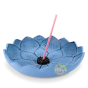 Brûle encens Iwachu lotus bleu clair en fonte japonais méthode ancestrale