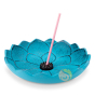 Brûle encens Iwachu lotus turquoise en fonte japonais méthode ancestrale