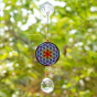 Suspension mobile à accroché fleur de vie intérieur extérieur métal résine