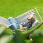 Hamac simple à barres 100% coton bio La Siesta florencia latte