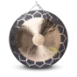 Gong noir or lotus Ø 55 cm bronze à suspendre pour yoga ou méditation