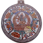 Décoration tibétaine ardoise murale gravée Manjushri signes auspicieux