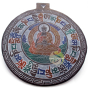 Lithographie murale sculptée Bouddha et mantra OM ardoise tibétaine