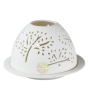 Fleurs de sureau photophore kaolin porcelaine blanche