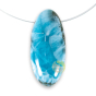 Pendentif ovale navette en larimar bleu océan bijoux naturels
