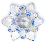 Énergie Chi lotus en cristal reflet bleu 100 mm