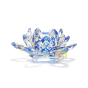 Déco feng shui cristal reflet bleu fleur lotus
