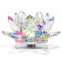 Lotus plateau tournant cristal multicolore déco d'intérieur feng shui