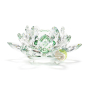 Décoration feng shui fleur de lotus en cristal reflet vert 