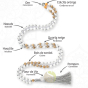 Mala bois de santal et howlite avec explication des perles 6mm