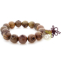 Bracelet tibétain bouddha mala gravé bois de santal