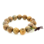 Bracelet Bouddha rieur mala bois de santal gravé 