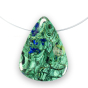 Pendant azurite malachite unique avec tour de cou