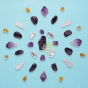 Mandala cristaux de pierre minérales naturelles pièce unique