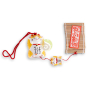 Furin porte-bonheur Maneki Neko jaune tigré en céramique