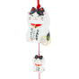 Carillon céramique Maneki Neko blanc et noir tradition japonaise