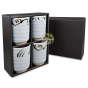 Coffret tasses à thé peintes à la main fabrication artisanale