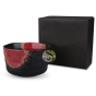 Coffret bol à thé 400ml noir rouge en céramique