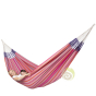 Hamac grande taille 100% coton bio bordure renforcée La Siesta modesta flamingo
