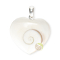 Cœur Sainte lucie Oeil de shiva pendentif naturel mollusque fixation argent naturel