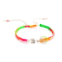 Bracelet chanvre neon charme Aum OM bijou fantaisie