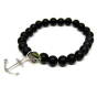 Ancre marine bracelet onyx mat protection bijou argent 925e