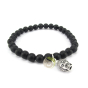 Bijoux tête de Bouddha argent 925e bracelet onyx mat noir