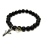 Totem charm argent 925ème bracelet onyx noir bijoux homme femme
