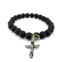 Charm argent 925ème totem bijoux bracelet homme onyx noir mat