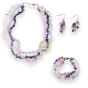 Parure bien-être baroque améthyste quartz rosez cristal de roche