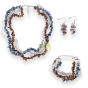 Parure connaissance baroque cristal de roche sodalite et œil de tigre