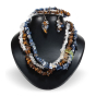 Parure de bijoux connaissance 3 pièces en cristal de roche, oeil de tigre et sodalite
