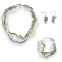 Parure motivation baroque apatite péridot cristal de roche