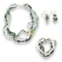 Parure sérénité baroque agate mousse, aventurine verte et magnésite
