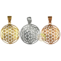 Fleur de vie pendentif bijou argent 925ème, plaqué or, plaqué or rosé fantaisie