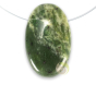 Pendentif néphrite ovale jade vert naturel 39,5 x 24,5 x 11 mm