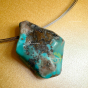 Bijoux en turquoise véritable 14g pendentif poli en pierre naturelle
