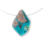 Véritable turquoise en pendentif de 14g insert de pyrite pièce unique
