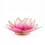 éclairage tamisé photophore capiz rose clair lotus bougeoir