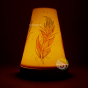 Grand photophore vintage décor imprimé plume lithophanie