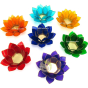 7 chakras lotus photophore fleurs de lotus or rainbow colors