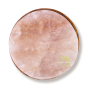 Plancha ronde sel rose Himalaya support bois apéro dinatoire BBQ