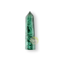 Pierre malachite en pointe aux nuances variées de vert