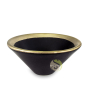 Brûleur d'encens en céramique noir et or pour encens en grains ou cône