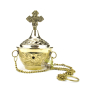 Diffuseur encens en grains laiton portable avec chaine balancier