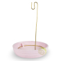 Support tresse népalaise terre cuite rose pour encens tibétains
