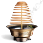 Support et spirales d'encens bois de santal diffuseur motifs asiatiques